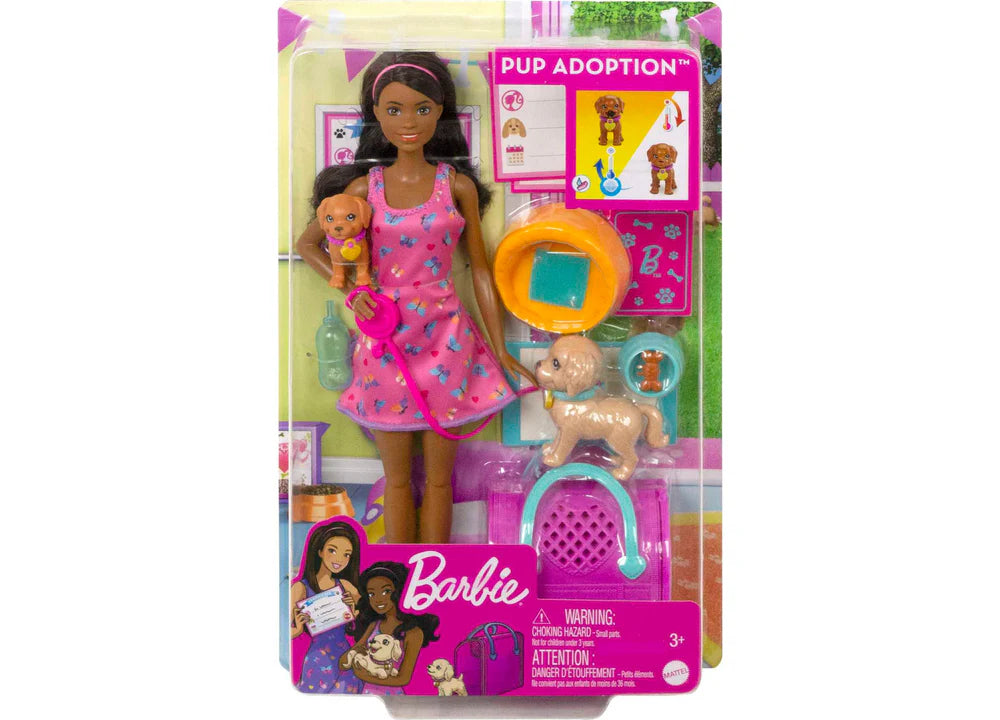 Barbie Pup Adoption Playset with Color-Change Puppies and Accessories