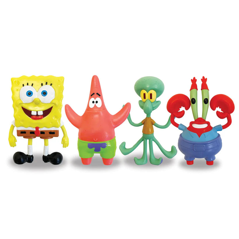 FleXfigs SpongeBob SquarePants Articulated Action Figure 4-Pack